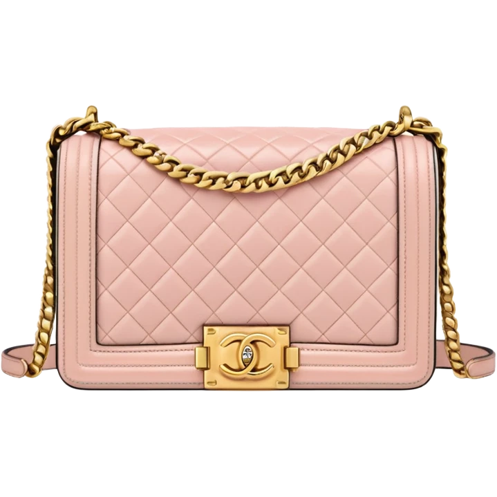 chanel le boy light pink gold hardware emoji