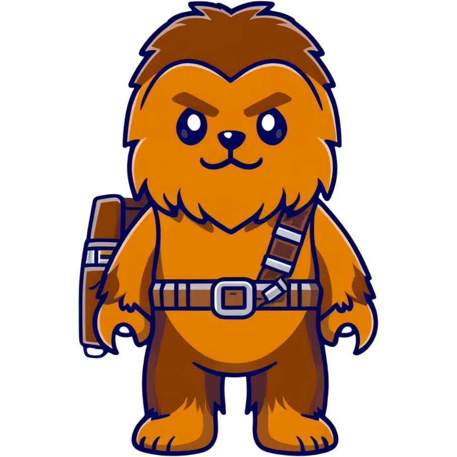 Chewbacca wookiee character with brown fur and bandolier emoji