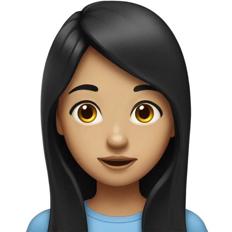 black haired girl portrait emoji