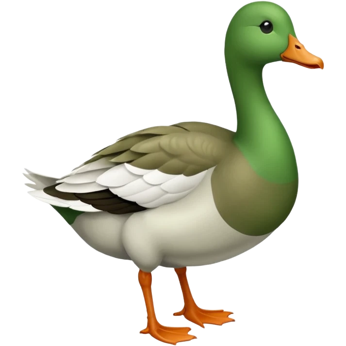 Make an emoji for a goose that's green (dominant colour #39C700). Use the existing goose emoji for inspiration. Show the whole body. Make the goose look like it's going somewhere emoji