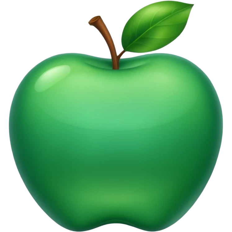 emerald green color present, apple emoji style emoji