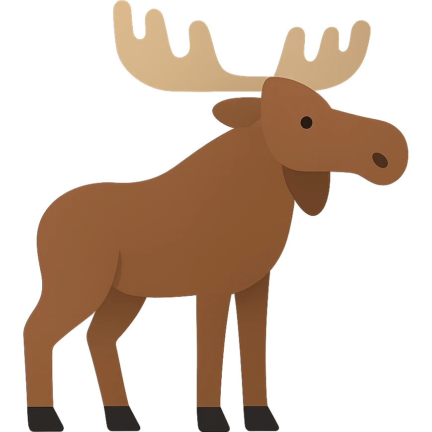 Flat design style moose emoji