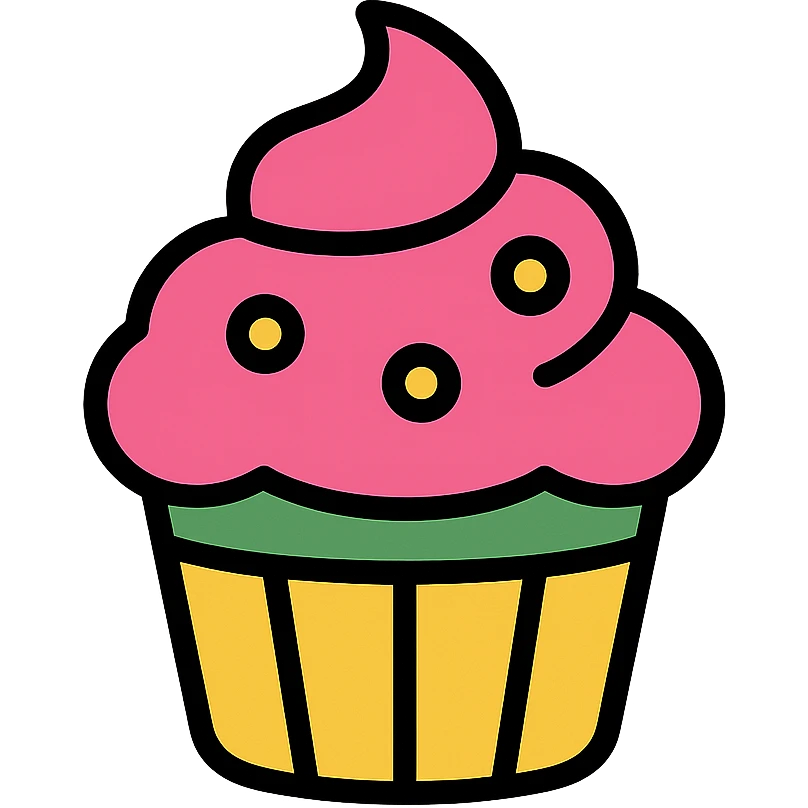 cupcake with pink icing emoji