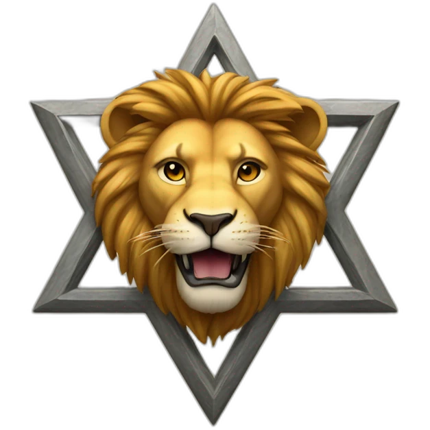 arms lion head inside a Star of David emoji