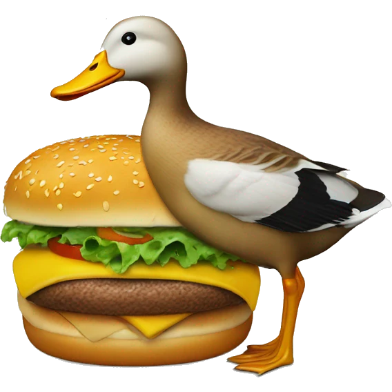 Duck eating burger  emoji