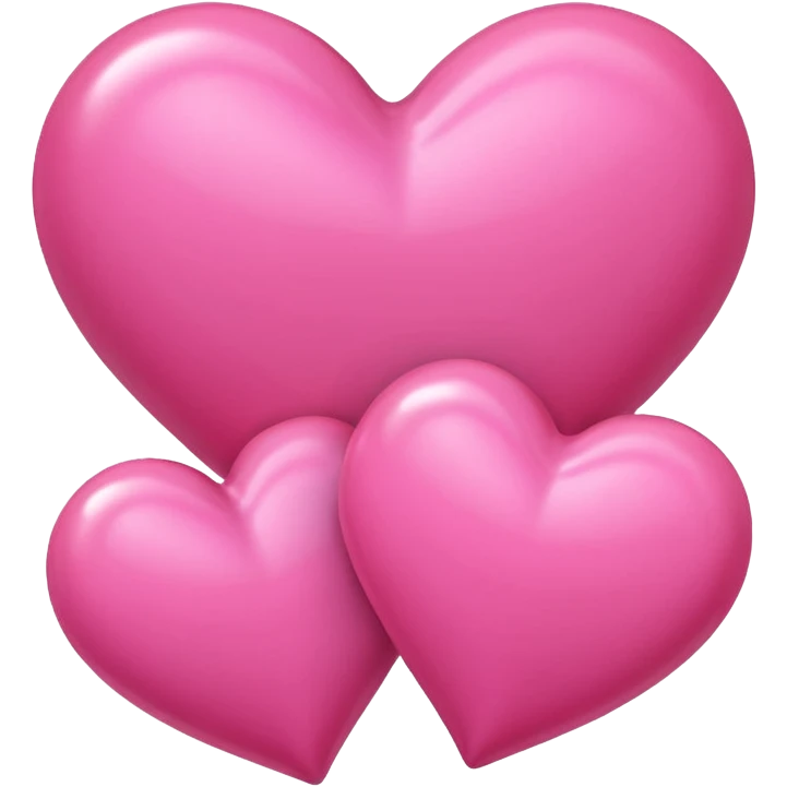 three nested pink hearts, each larger than the one inside it, giving the impression of a heart increasing in size, modern emoji style emoji