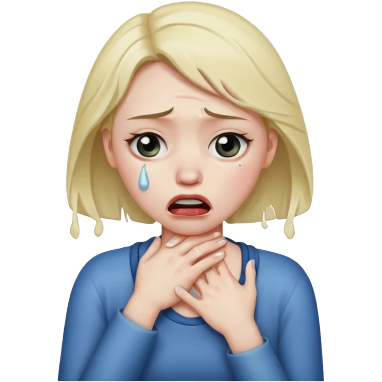 Woman choking herself emoji