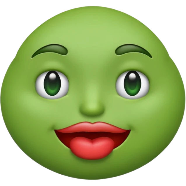 Can you make a green emoji. the eyes look to the side. with a pouting lips emoji
