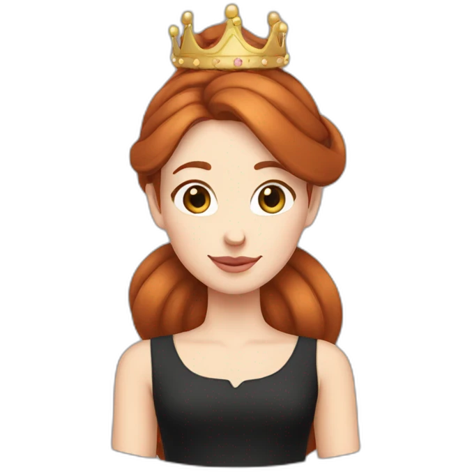 Pancake princess redhead bun crown wearing black emoji