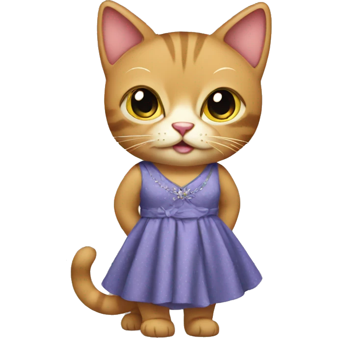 Cat wearing dress emoji