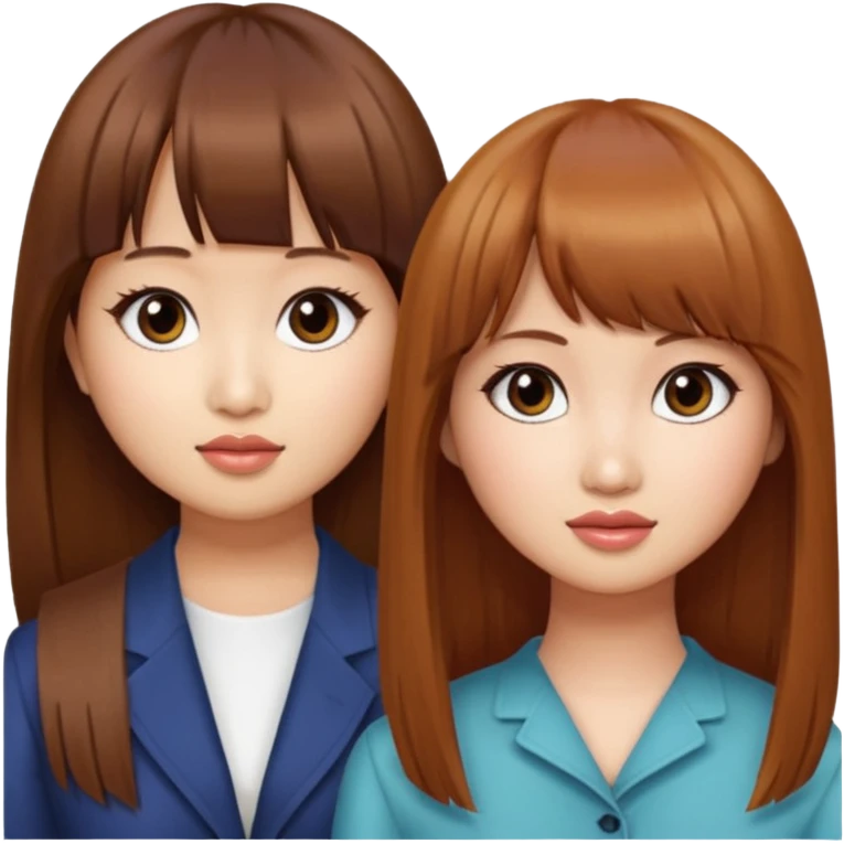 Brenda Song and Debby Ryan (straight bangs) emoji