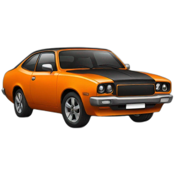 Car black and orange emoji