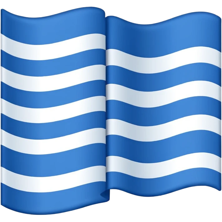 emoji Flag with 3 simple  horizontal lines: white, blue, white, equal one to another emoji