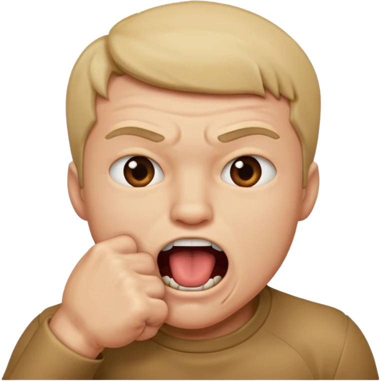 Man biting his fist with his mouth emoji