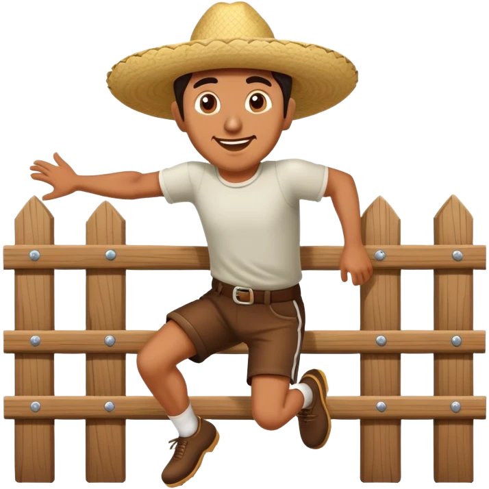 Mexican man jumping a fence emoji
