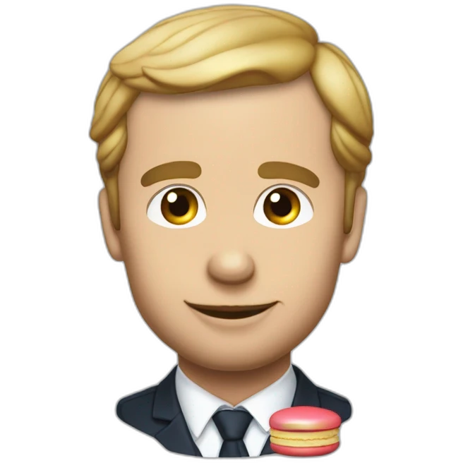 Macron qui mange un macaron emoji