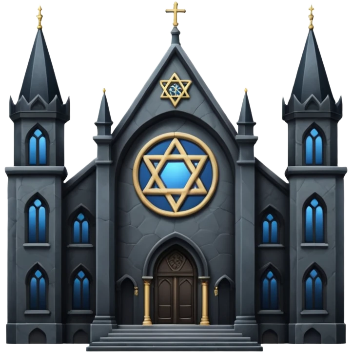 jewish synagogue in dark goth aesthetic style emoji