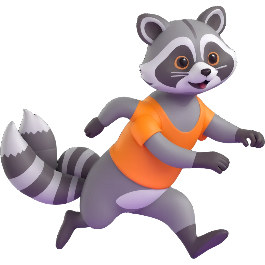 raccoon running emoji