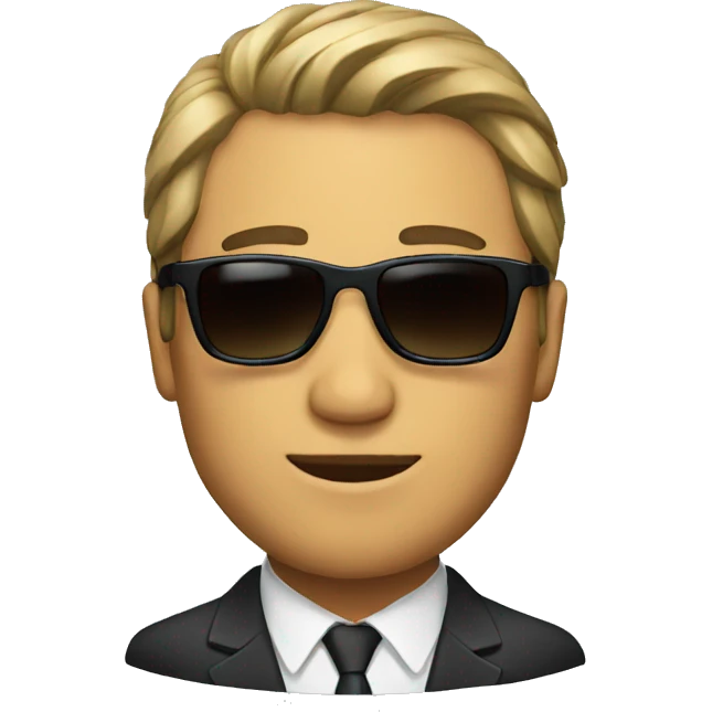 man with a suit and sunglasses emoji