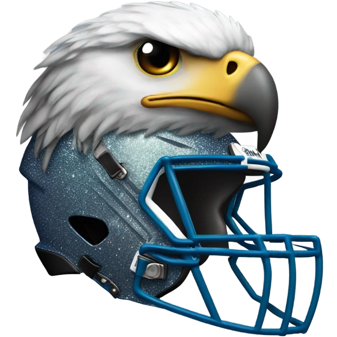 Eagle wearing a sparkly football helmet emoji