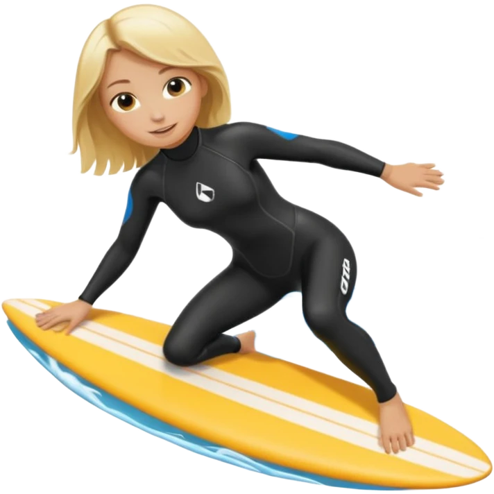 Blonde girl surfing emoji