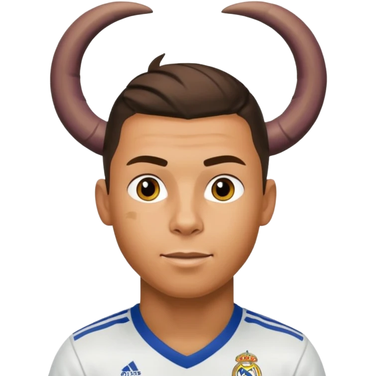 I want Ronaldo in Madrid and something over his head saying GOAT emoji