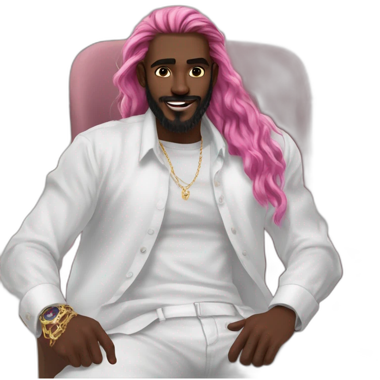 pink-haired guy in white shirt emoji