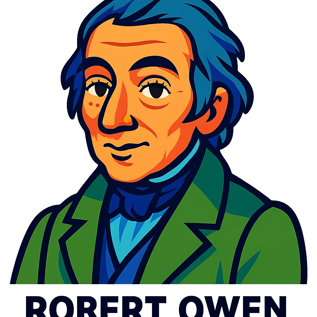 portrait of Robert Owen in vibrant toon style emoji