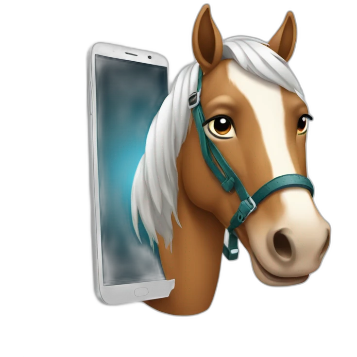 horse with smartphone emoji