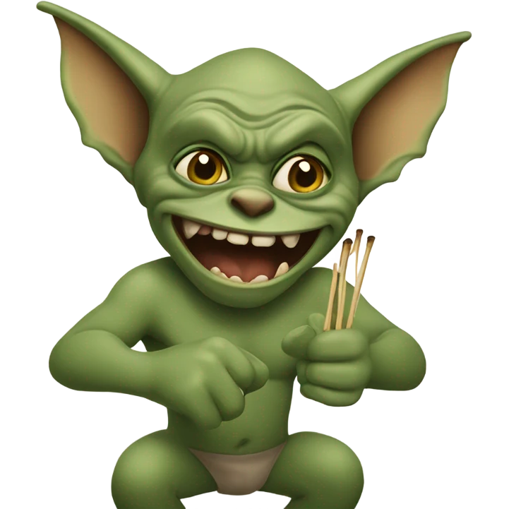 Gremlin with a toothpick emoji