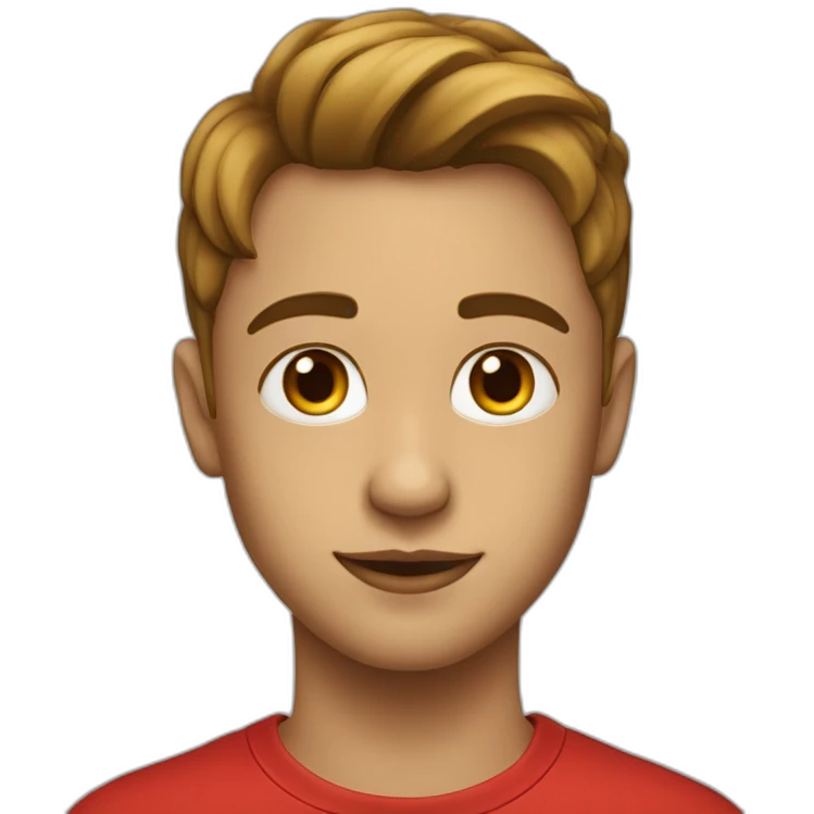 Jeune avec les yeux en forme de coeur rouge  emoji