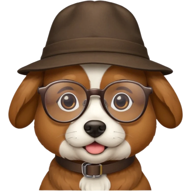 dog wearing a hat and glassess emoji