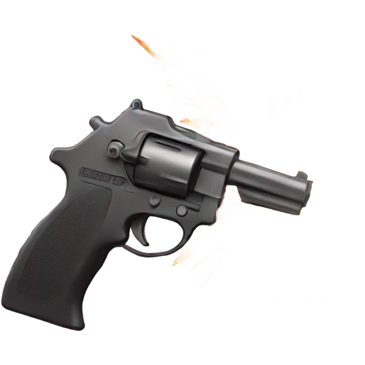 Pink Gun pointed at exploding rock emoji