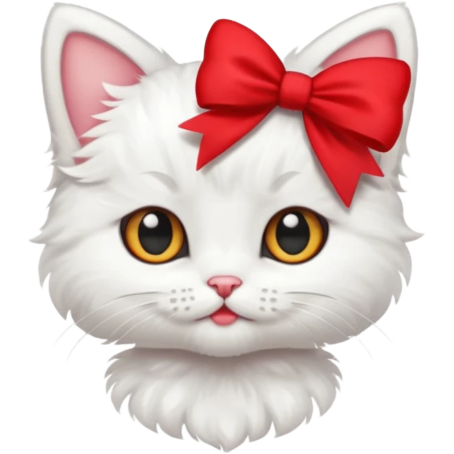Kitten wearing bow emoji