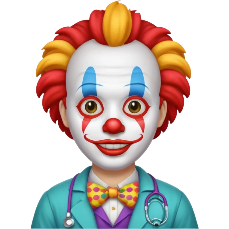 Доктор клоун в маске emoji