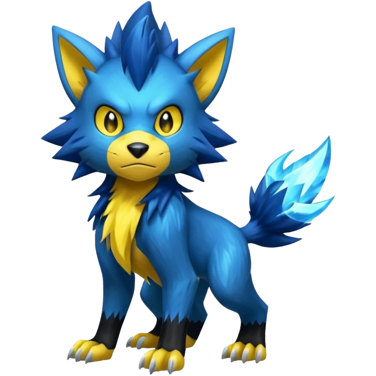 Shiny Colorful Crazy Manic Feral Manectric-Luxray-Electrike-Pokémon-Fakémon-fusion emoji