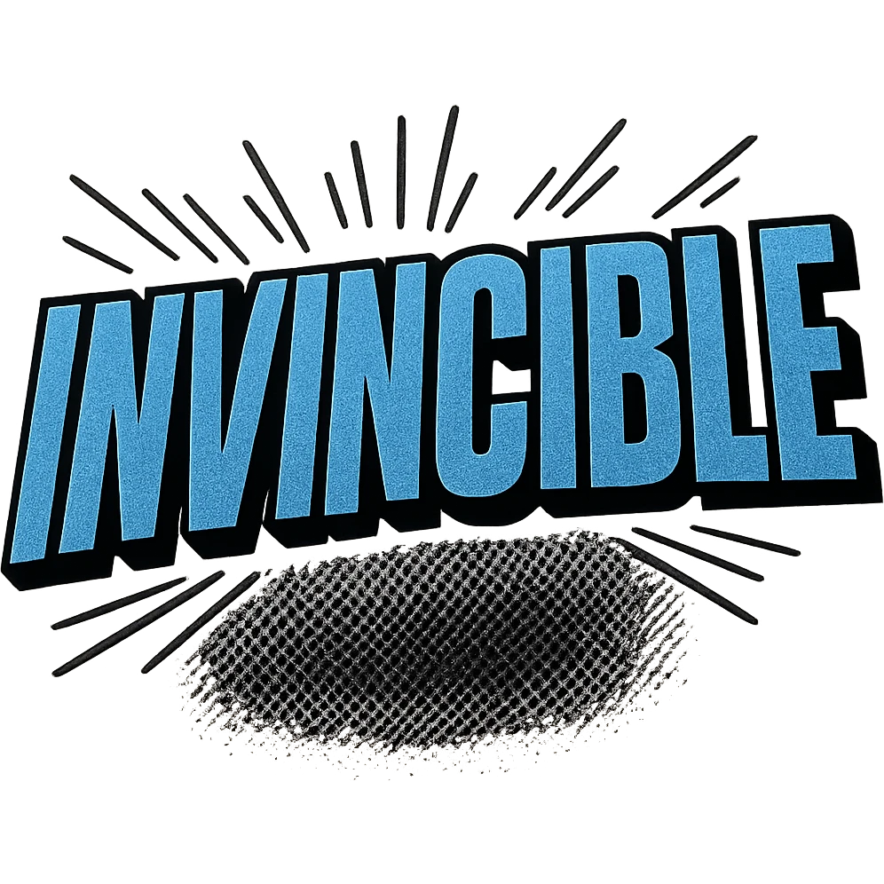 Change the color scheme to blue with a black outline, keep the dynamic, action-packed comic book style, no background. emoji