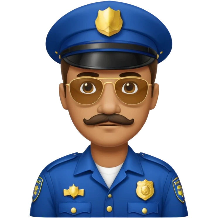 mustache police uniform with sunglasses emoji