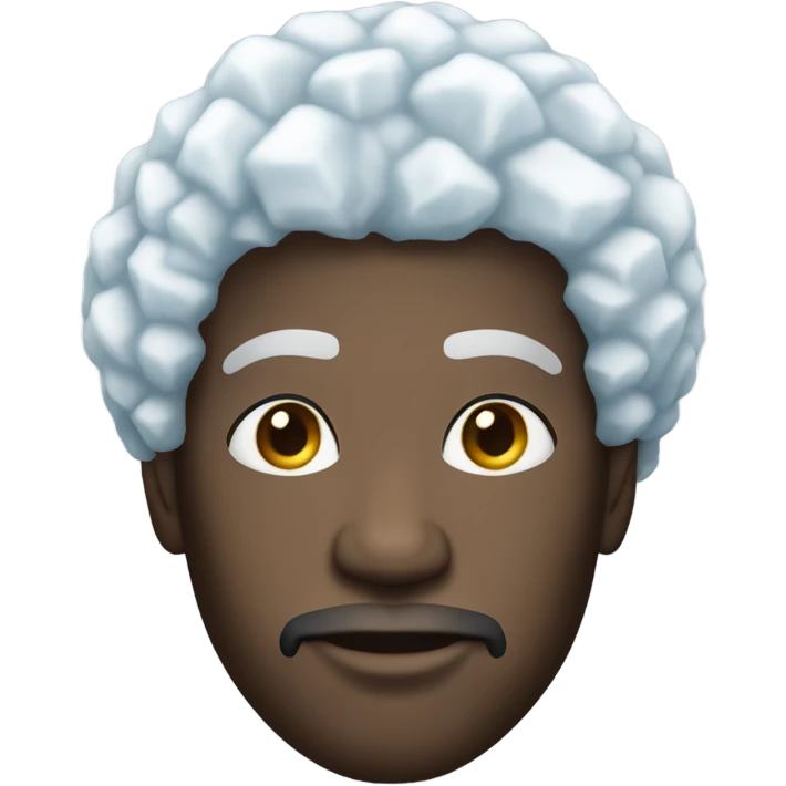 Man made of ice Afro American emoji