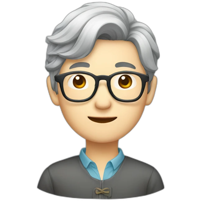 Chinese grey hair wear glasses held Taiwan flagup emoji
