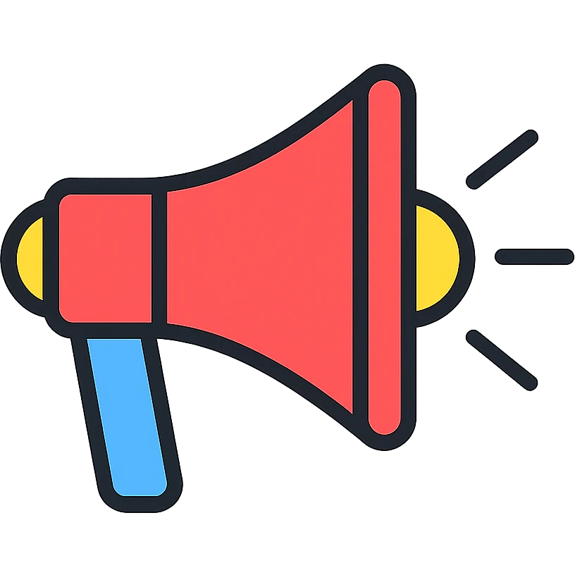 megaphone, modern icon style, clean lines, simple and bold, suitable for app or web interface emoji