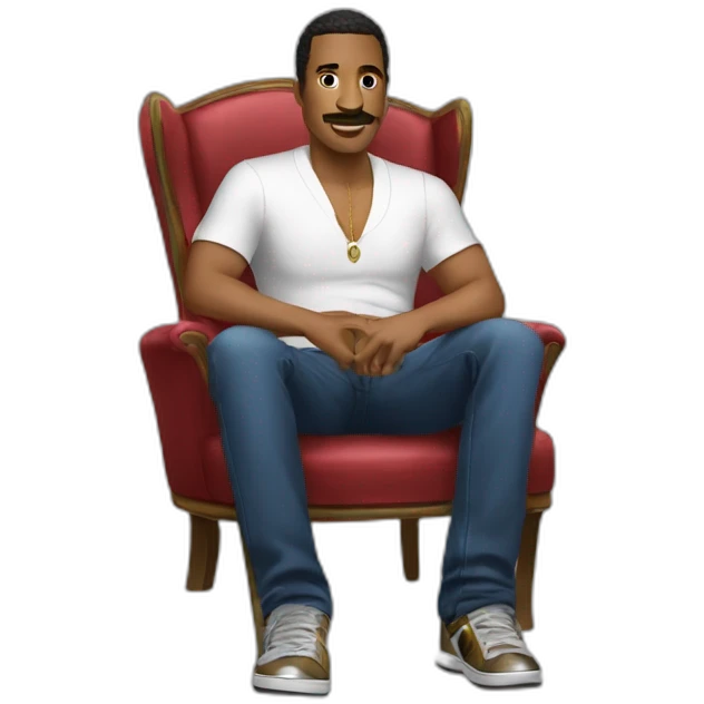 ￼ Tony, Montana sitting in his iconic chair emoji