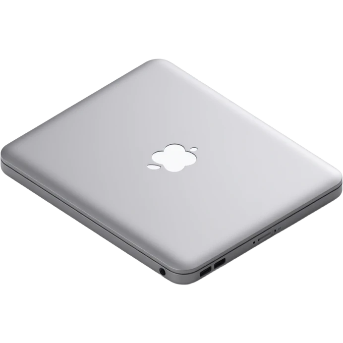 a realistic MacBook laptop in skeuomorphism style emoji