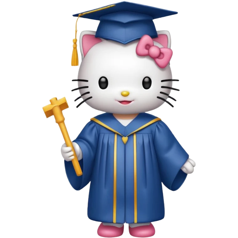 Hello Kitty with graduation grown  emoji
