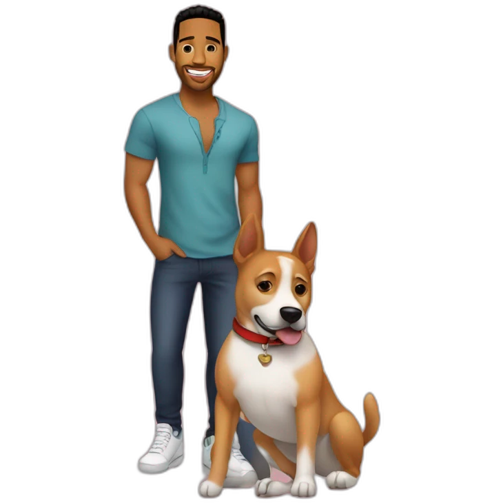 Romeo santos with a dog emoji