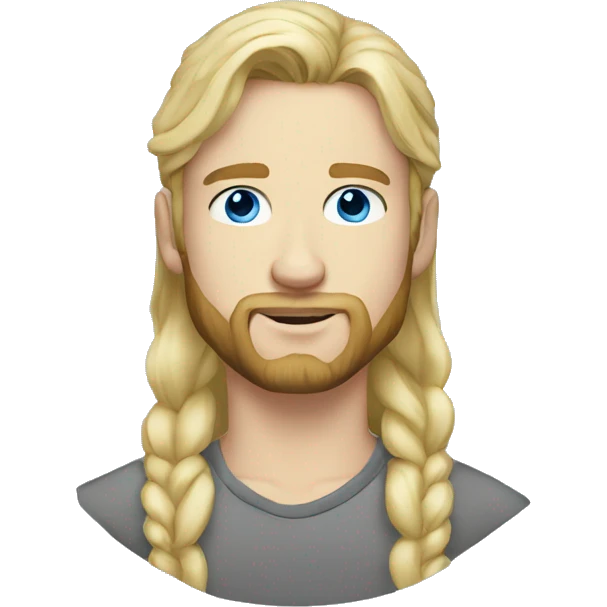 20 year old man blonde hair blue eyes and a beard emoji