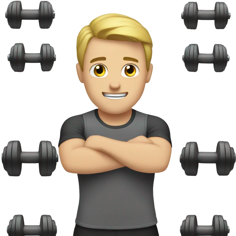 white person with dumbells emoji