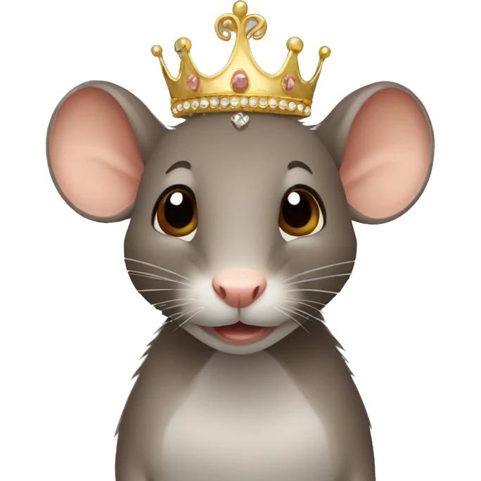 brown rat weaing a tiara emoji