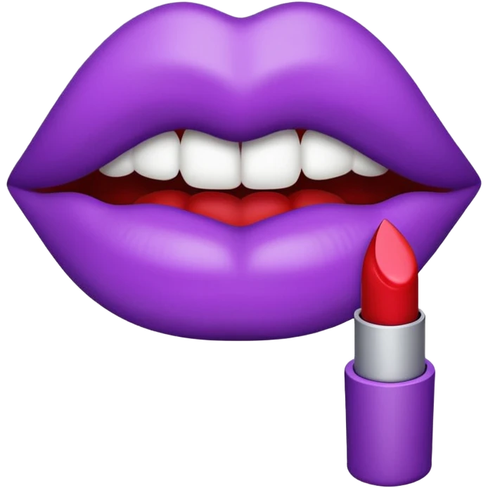 emoji marca de beijo de batom na cor do batom roxa emoji