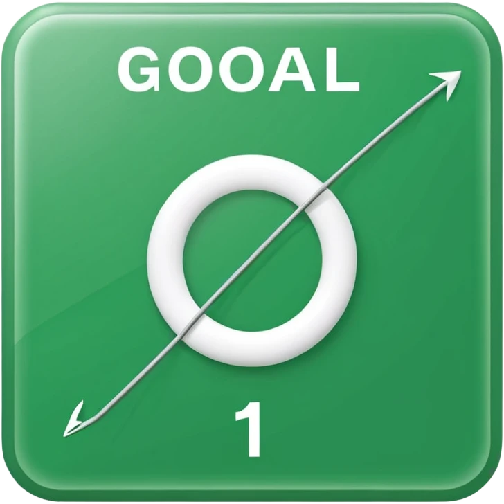 green square with “Goal” written in the center emoji